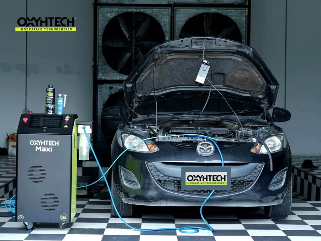 ผลงาน OXYHTECH - TOYOTA - MAZDA 2 ล้างเขม่าคาร์บอน เครื่องยนต์สะอาดขึ้นทั้งระบบ