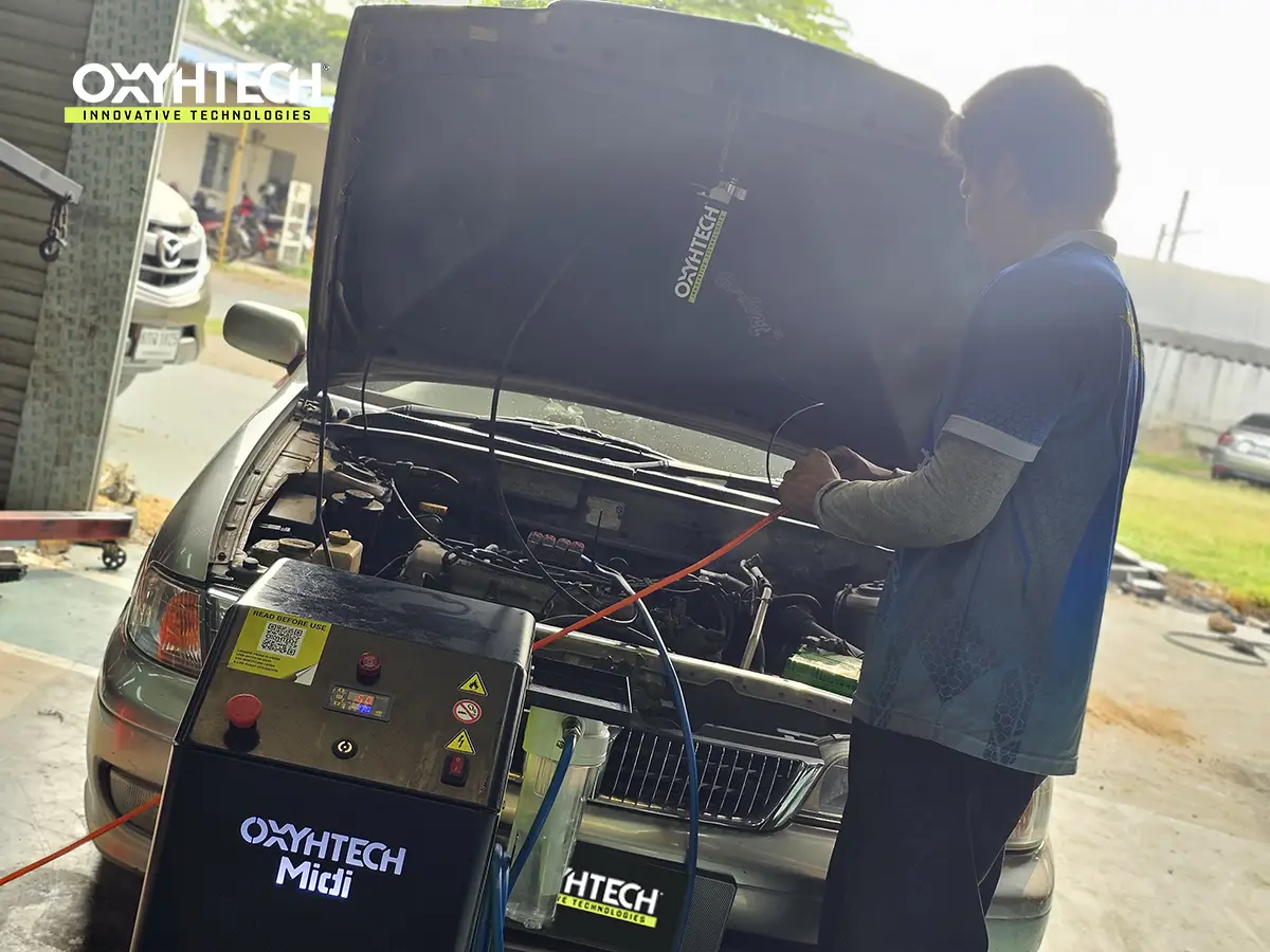 ผลงาน OXYHTECH - TOYOTA - NISSAN - SUNNY ล้างเขม่าคาร์บอน เครื่องยนต์สะอาดขึ้นทั้งระบบ