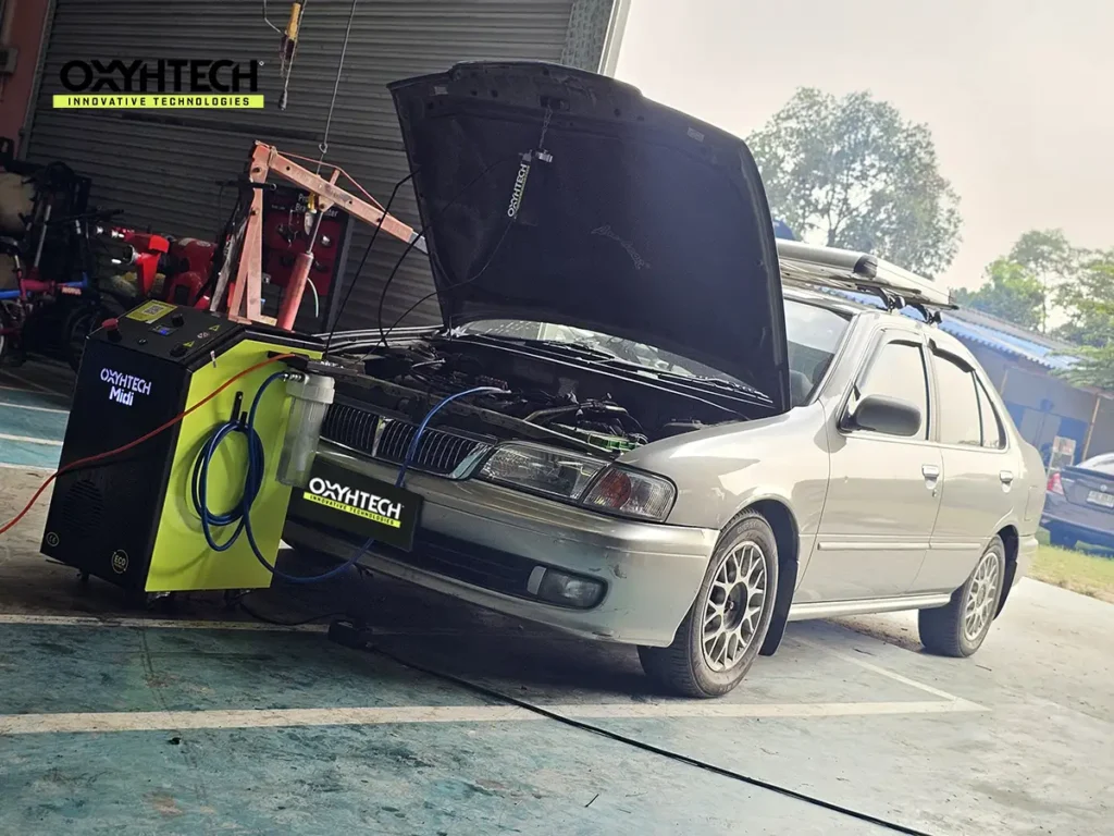 ผลงาน OXYHTECH - TOYOTA - NISSAN - SUNNY ล้างเขม่าคาร์บอน เครื่องยนต์สะอาดขึ้นทั้งระบบ