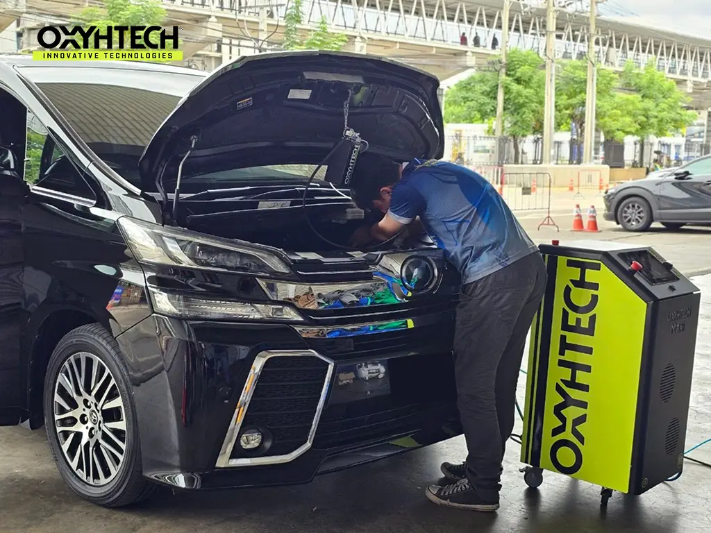 ผลงาน OXYHTECH - TOYOTA - VELLFIRE ล้างเขม่าคาร์บอน เครื่องยนต์สะอาดขึ้นทั้งระบบ