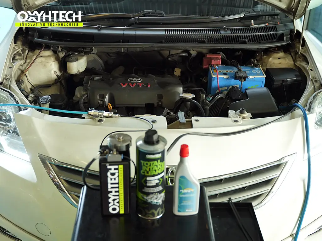 ผลงาน OXYHTECH - TOYOTA - SOLUNA -VIOS -02 ล้างเขม่าคาร์บอน เครื่องยนต์สะอาดขึ้นทั้งระบบ