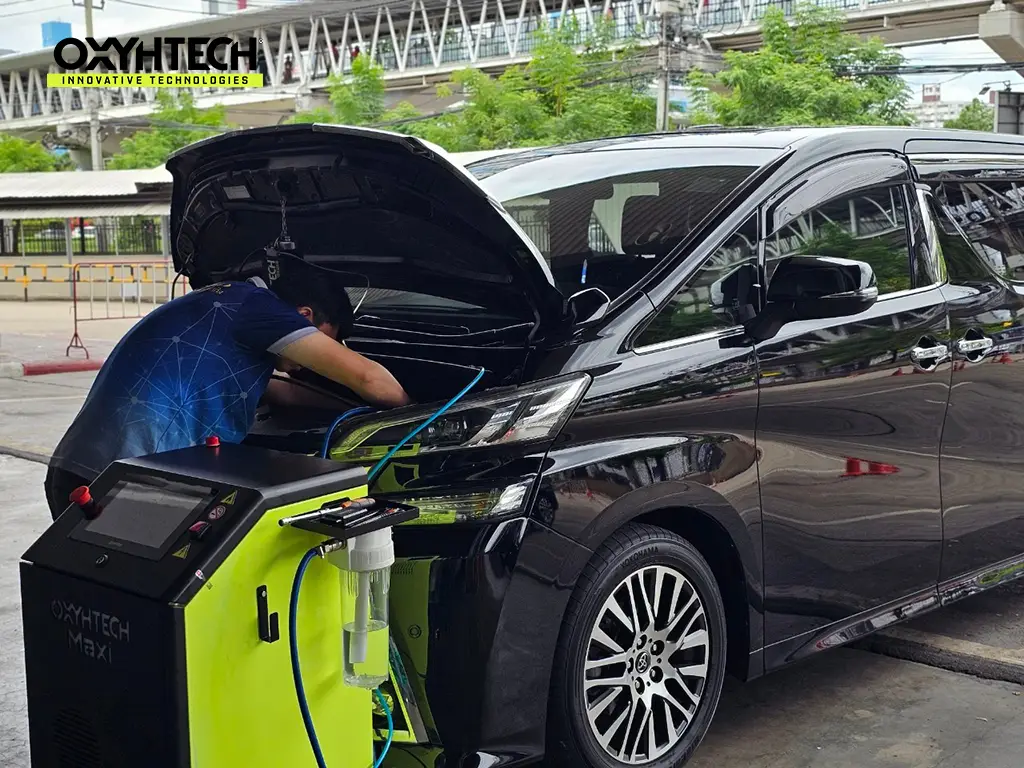 ผลงาน OXYHTECH - TOYOTA - VELLFIRE ล้างเขม่าคาร์บอน เครื่องยนต์สะอาดขึ้นทั้งระบบ